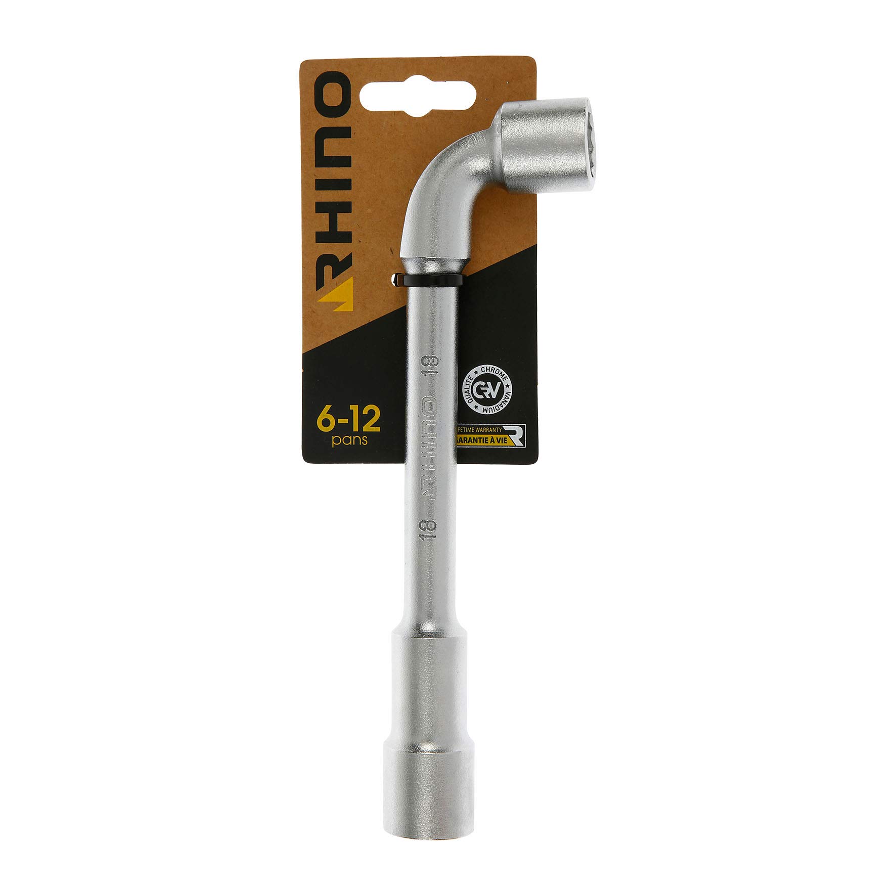 Rhino Pipe Wrench 18 mm-Diameter Hexagonal / 12 Point Drive-Made from Steel (Chrome Vanadium), Nc