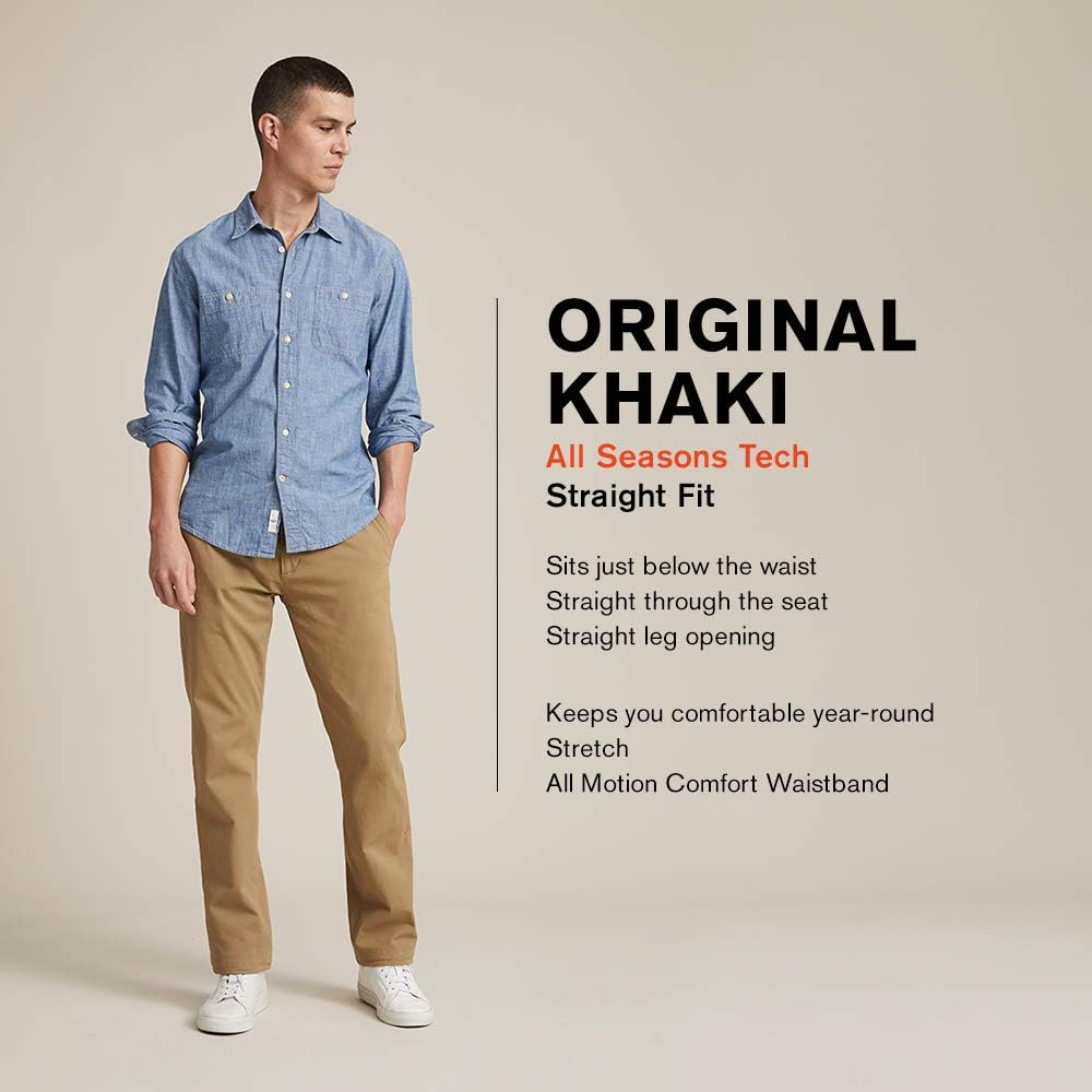 dockers men's straight fit original khaki all seasons tech pants d2