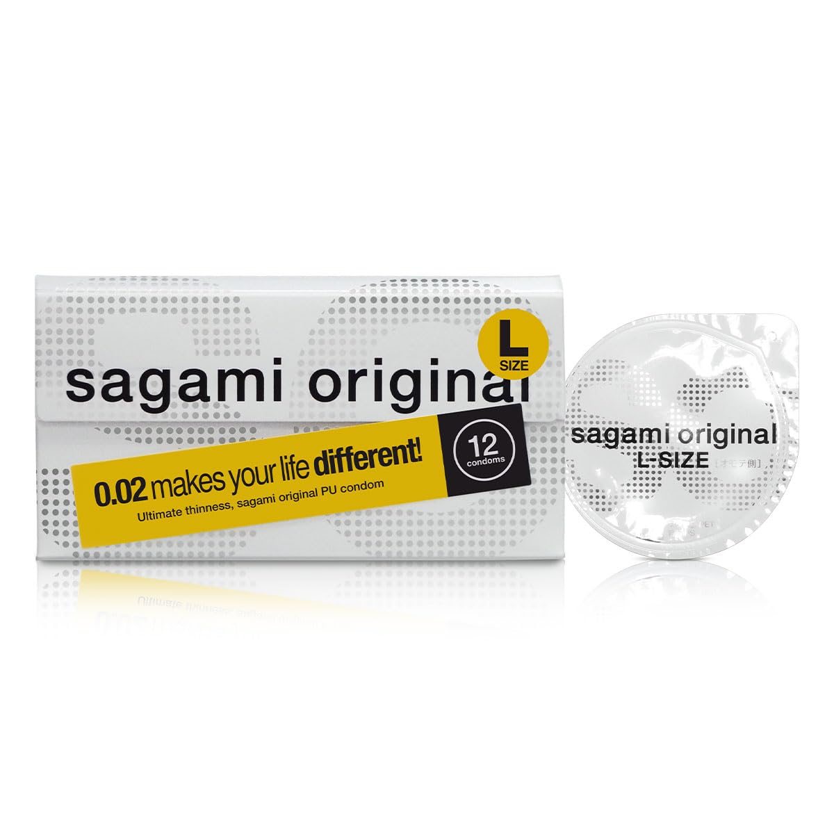 Sagami Original 0.02 L-Size | Super Thin | Super Strong | Non Latex PU Condoms (12 Count)