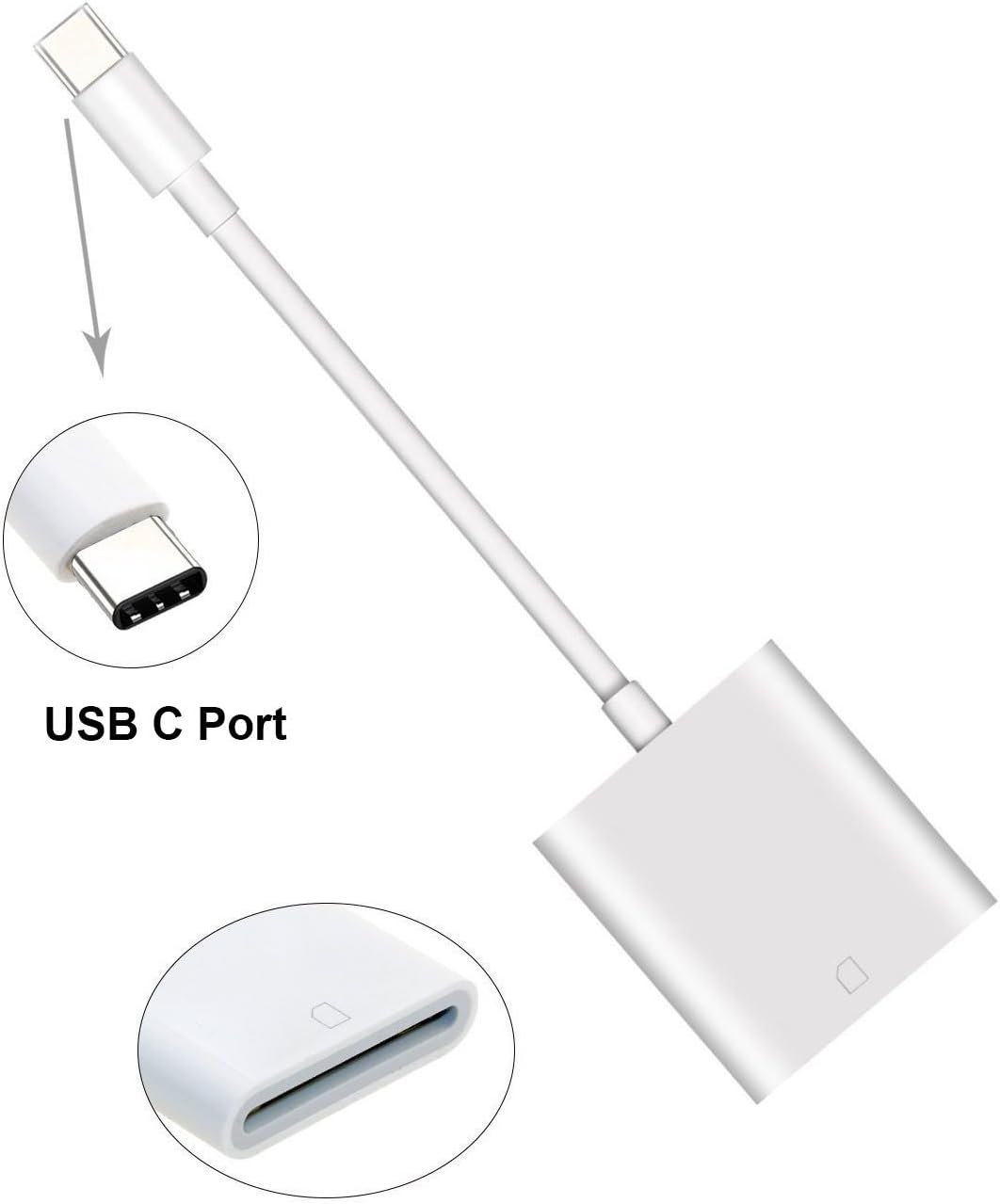 USB C Type-C to SD Card Camera Reader, Trail Game Camera Card Viewer Adapter for Apple Macbook Pro, Samsung Galaxy S8, Android Phone & Tablet(with Type-C and OTG Function),No App Required