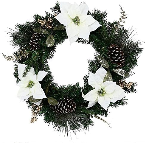 Poinsettia Botanical Wreath- Christmas Decoration - CFP