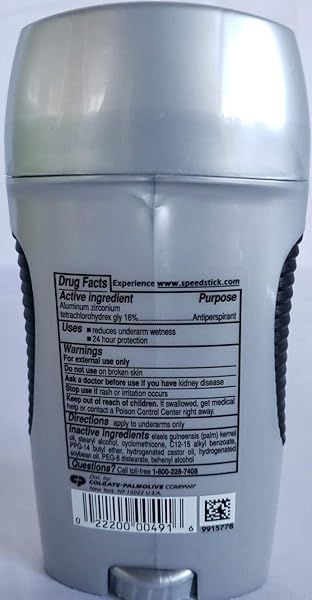 SPEED STICK ANTI-PERSPIRANT DEODORANT, UNSCENTED 3 OZ (PACK OF 3)
