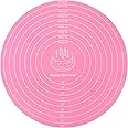 Silicone Baking Mat Cake Mat Round Silicone Baking Mat with Measurements for Cake Turntable Stand Pastry Baking Sheet, Non-St