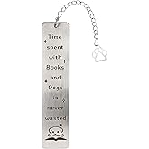 Dog Bookmark for Women, Cute Puppy Bookmark with Paw Pendant Stainless Steel Animal Book Mark Pet Lovers Fun Reading Accessory for Adults Kids Girl Boy Children Book Lovers (Style B)