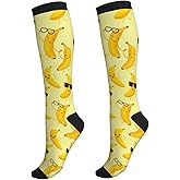 Wyayazh Crazy Fun Compression Socks Women Men Knee High Support Socks For Athletic Running Cycling