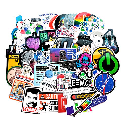 image for Feeke Vinyl Science Experiments Stickers Pack 51 Pcs Science Decals fo