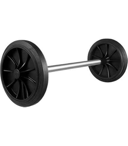 Lot De 2 Roues De Rechange Pour Poubelle 240 L – Caoutchouc + Axe Creux Métal – Remplacement Robuste