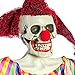 Halloween Haunters Standing 6 Foot Scary Jester Clown with Flashing Multi-Color LED Eyes Prop Decoration - Creepy Court Jestering Hat - Haunted House Graveyard Entryway Party Display