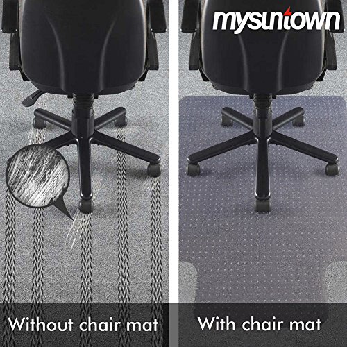 image for Mysuntown Carpet Chair Mats, PVC Vinyl Chair Mat for Carpeted Floors w