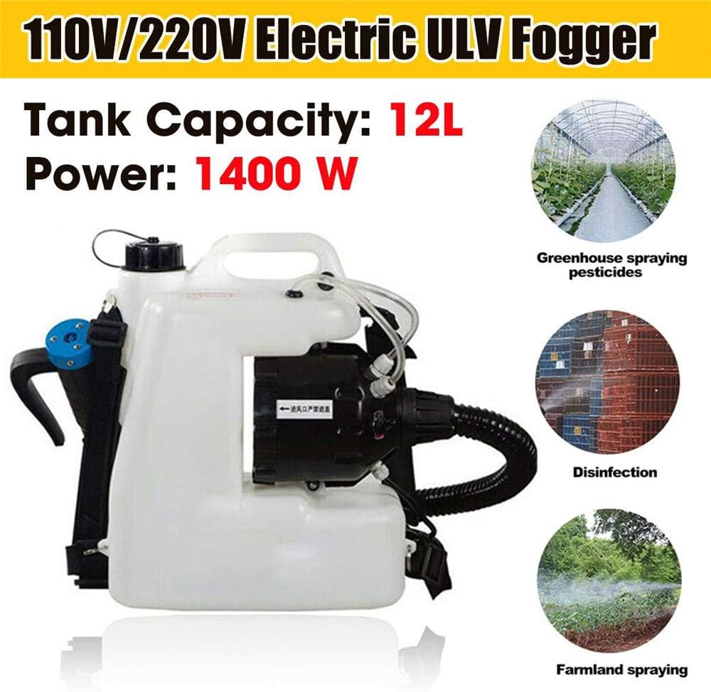 WQY Electric ULV Fogger ULV Ultra Low Capacity Cold Fogging Machine 1400W Knapsack Electric Spray Sterilization Machine 12L