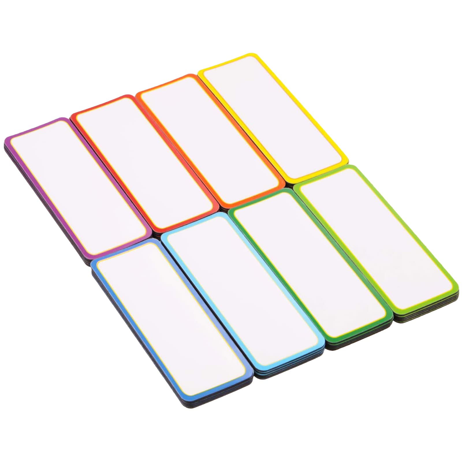 Flexible Dry Erase Labels - Whiteboard & Blackboard Magnetic Labels, 8 x 3cm, 27 Pcs(Random Color)