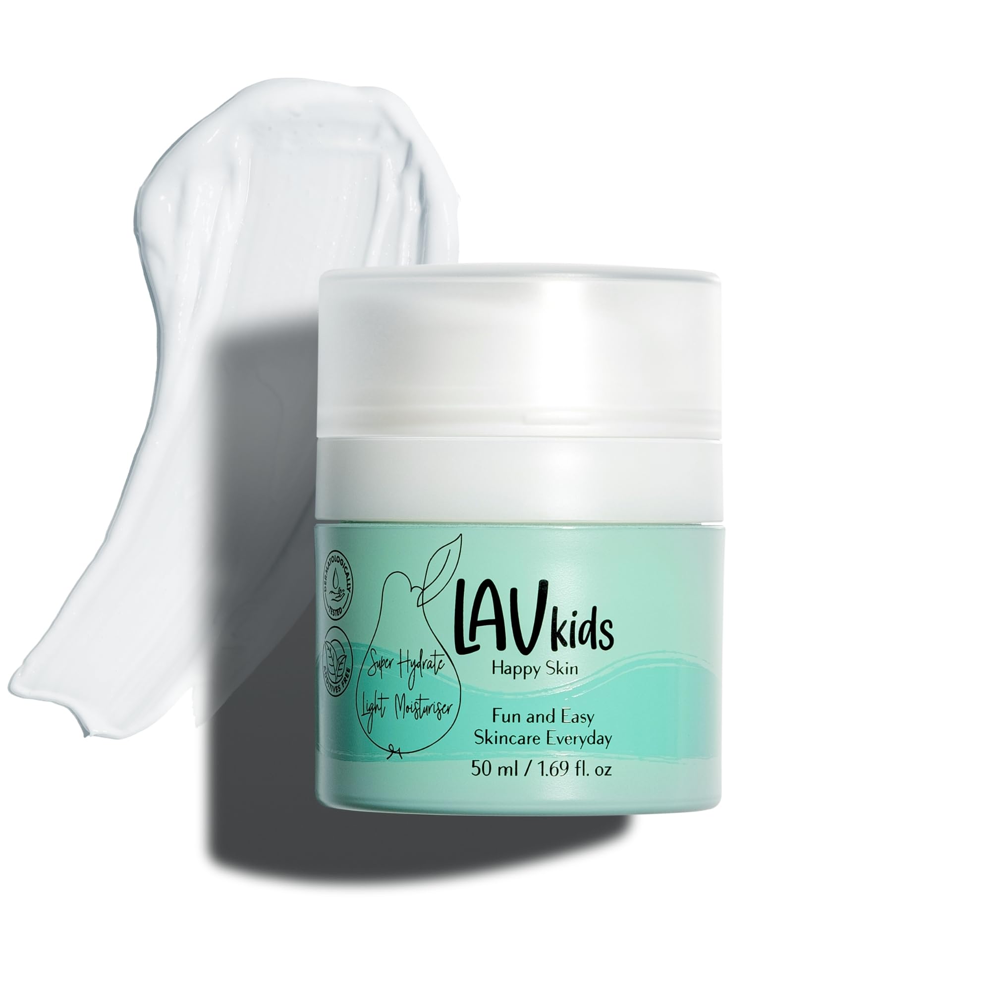 Lav Kids Super Hydrate Light Face Moisturise with Aloe vera, Sweet Almond Oil and Shea Butter 50ml, Gentle Kids and Baby Moisturiser Cream, Dermatologically Tested Face Cream for All Skin