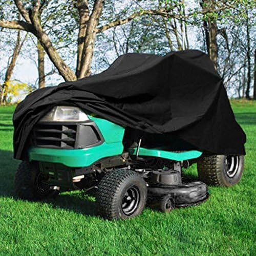 QLING Lawn Mower Cover, Waterproof Dustproof Tractor Cover, All-Weather Protector Durable 210D Heavy Duty Polyester Coated Tractor Cover with Draw String(L,L)
