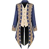 Crubelon Men Steampunk Medieval Jacket Gothic Victorian Frock Coat Uniform