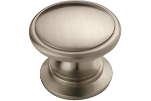 Amerock | Cabinet Knob | Satin Nickel | 1-1/4 inch (32 mm) Diameter | Ravino | 1 Pack | Drawer Knob | Cabinet Hardware, BP53012G10