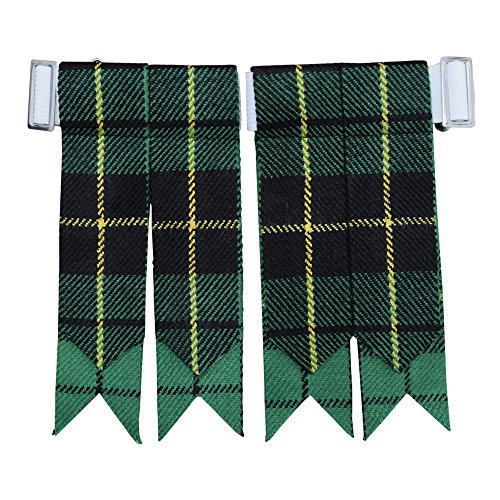 New Solid Plain Black, Royal Stewart Tartan Many More Kilt Flashes Multi Colors (Ferguson Tartan)
