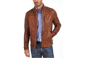 New York Men Leather Jacket Genuine Pure Lambskin Leather Slim Fit Biker Jacket for Men