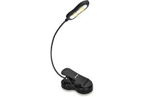 MERISKY Rechargeable Book Light, LED Clip on Reading Light for Book in Bed, 3 Color × 3 Brightness, Up to 60 Hours Eye Care Reading, Warm & White, Perfect for Kids, Bed Headboard & Travel(Black)