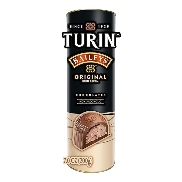 TURIN BAILEYS MILK CHOCOLATE TRUFFLES, MILK CHOCOLATES FILLED WITH BAILEYS FLAVORED NON-ALCOHOLIC, 7OZ TUBE GREAT FOR GIFTS AND TREATS