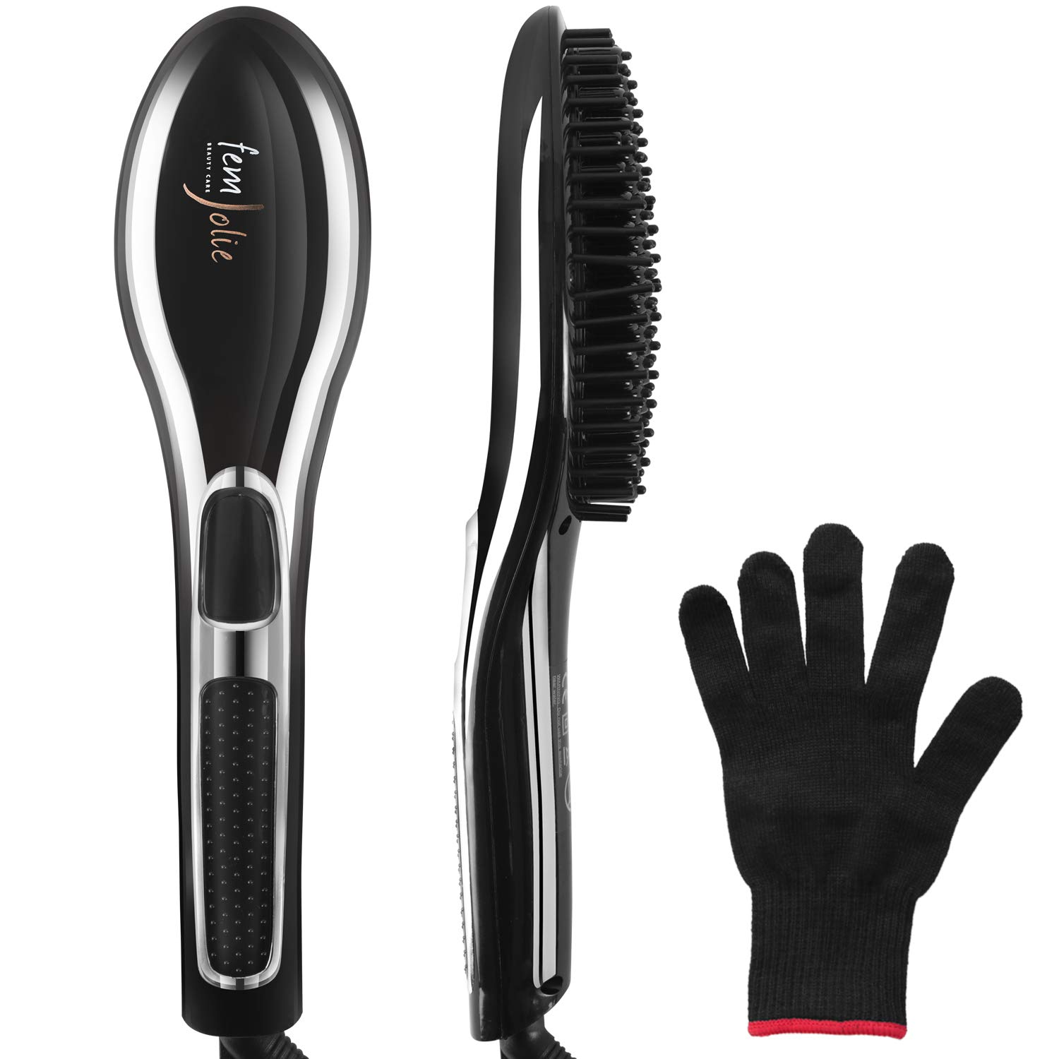 Pretafarver Hair Straightening Brush Ionic Ceramic Straightener Hair Brush For All Kinds Of Hair