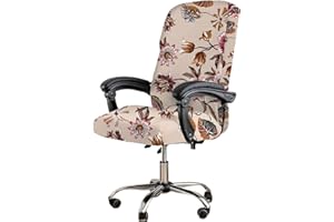 CRFATOP Stretch Office Chair Cover Printed Desk Chair Cover with Zipper Universal Rotating Computer Chair Cover Washable Office Chair Seat Cover Armchair Cover Slipcovers for Desk Computer Chair,L,04