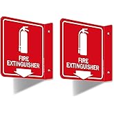 Faittoo Fire Extinguisher Sign, 2 Pack Fire Extinguisher with Down Arrow - 6 x 6 Inches Acrylic Plastic, 2 Pre-Drilled Holes,