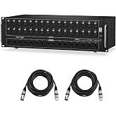 Behringer S32 I/O Box with 32x Remote-Controllable Midas Preamps, Bundle With 2x H&amp;A XLR M to F Microphone Cable - 25'
