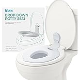 Frida Drop Down Potty Training Seat for Toddlers &amp; Kids, Easy to Clean | Attaches Securely to Adult Toilet, Flips Up or Down for Kid Ready Access, Stable &amp; Easy to Clean