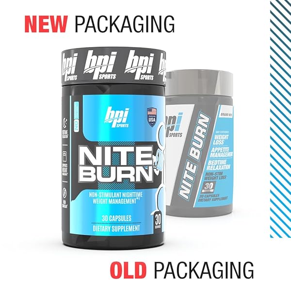 BPI SPORTS NITE BURN – NIGHTTIME FAT BURNER & SLEEP SUPPORT – KETO-FRIENDLY – WEIGHT LOSS, BURN FAT, RELAXATION, BOOST METABOLISM – 30 SERVINGS – 640MG, CAPSULE