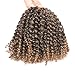 BeautyGrace Pack of 3 Marlybob Crochet Braids Hair Ombre Afro Kinky Curly Braiding Hair Extensions for Girl Women(8