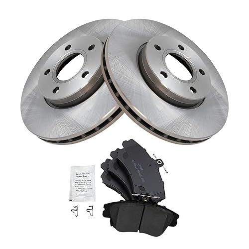 TRQ Front Brake Pad and Rotor Set Ceramic Compatible with 2004 Volvo S40