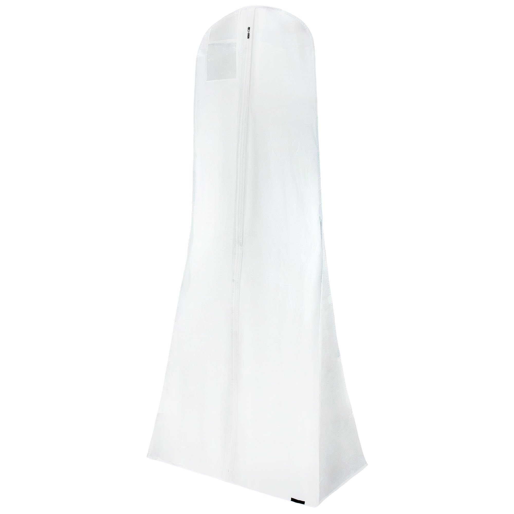 HANGERWORLD 72 Inch White Extra Wide Showerproof Wedding Gown Dress Garment Cover Bag with 14 Inch Gusset