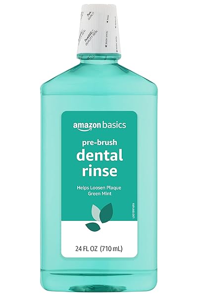 AMAZON BASICS PRE-BRUSH DENTAL RINSE, GREEN MINT, 24...