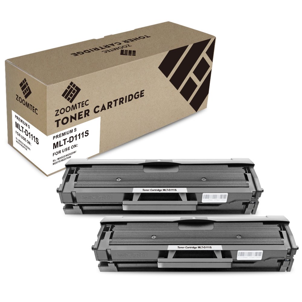 ZOOMTEC Compatible MLT-D111S D111S Toner Cartridge for Samsung Xpress SL-M2070W SL-M2022W SL-M2020W SL-M2026W SL-M2070F SL-M2020 SL-M2022 SL-M2026 M2070 M2071 M2074FW SL-M2077 M2078W Printer (2 Black)