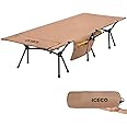 ICECO Camping Cot for Adults, Folding Cot for Camping, Portable Bed Sleeping Cot, Lightweight Backpacking Cot Strong Support 400 Lbs, Tent, Outdoor, Hiking, Travel, RV, Beach