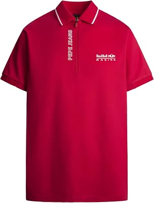 Red Bull Racing X Pepe Jeans RBR Sports Zip Placket Polo, Polo Hombre, Red (Mars Red),
