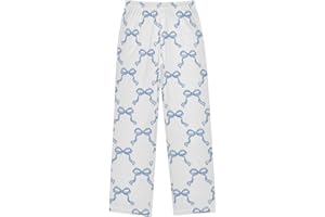 PDYRLEN Pajama Bottoms, Cute Bows Pajamas Pant Sleep Long Pants Lounge Wear Elastic Waist Sleepwear Soft Pjs