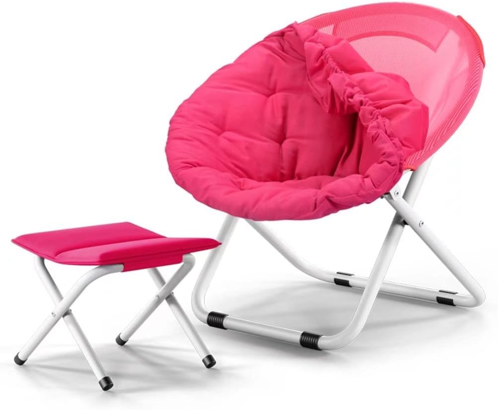 Moon chair Portable Chair with Adjustable Folding chair Adult Sun Loungers Lazy Chair Radar Chair Lounge Chair Folding Chairs Round Chairs Sofa Chair Oxford Fabric Thick Upright Cotton Steel
