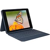 Logitech Rugged Combo 3 iPad Keyboard Case with Smart Connector for iPad (7th and 8th Generation) for Education - Classic Blue