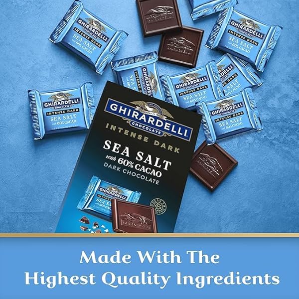 GHIRARDELLI INTENSE DARK CHOCOLATE SQUARES, SEA SALT 60% 4.1 OZ