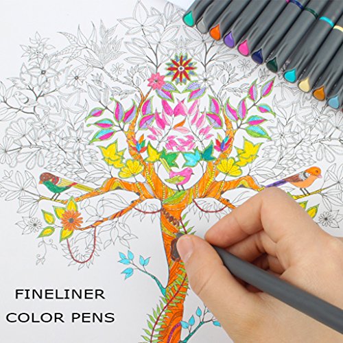 24 Bullet Journal Pens Set, 0.38mm Colored Fine Point Calligraphy Writing Drawing Markers Fineliner Pen for 2018 Planner Coloring Book Taking Note Calendar by Niutop