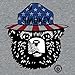 Tee Luv Patriotic Smokey Bear Stars 'n' Stripes Shirt (Graphite Snow Heather) (XL)