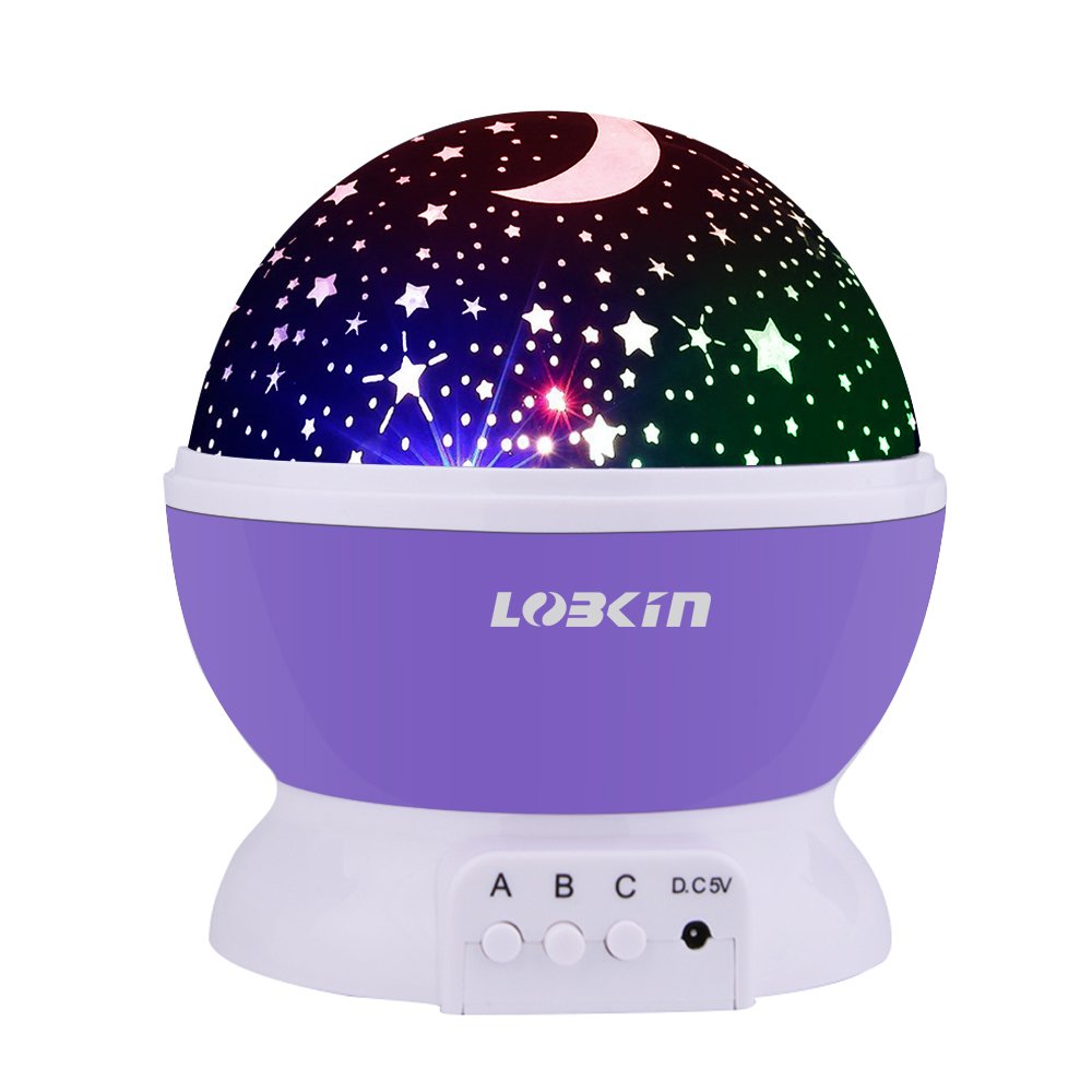 eCandy Constellation Night Light Projector Lamp, 360 Degree Rotating, 3 Mode Romantic Cosmos Star Sky Moon Bedroom Light for Children/Baby Bedroom/Christmas Gifts, Purple
