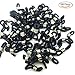 IGOGO 100 PCS Rubber Connectors for Eye Glasses Holder Necklace Chain 21x6mm Nickel Tone Black…