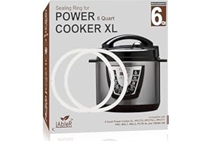 IABLER Original Sealing Ring for 6 Qt Power Pressure Cooker XL 6 Quart Replacement Silicone Gasket Seal Rings Compatible With 6 Qt PPC770 PCXL-PRO6, PC-TRI6, PPC771, PRO, WAL1,WAL2 Accessories Parts 2-Pack