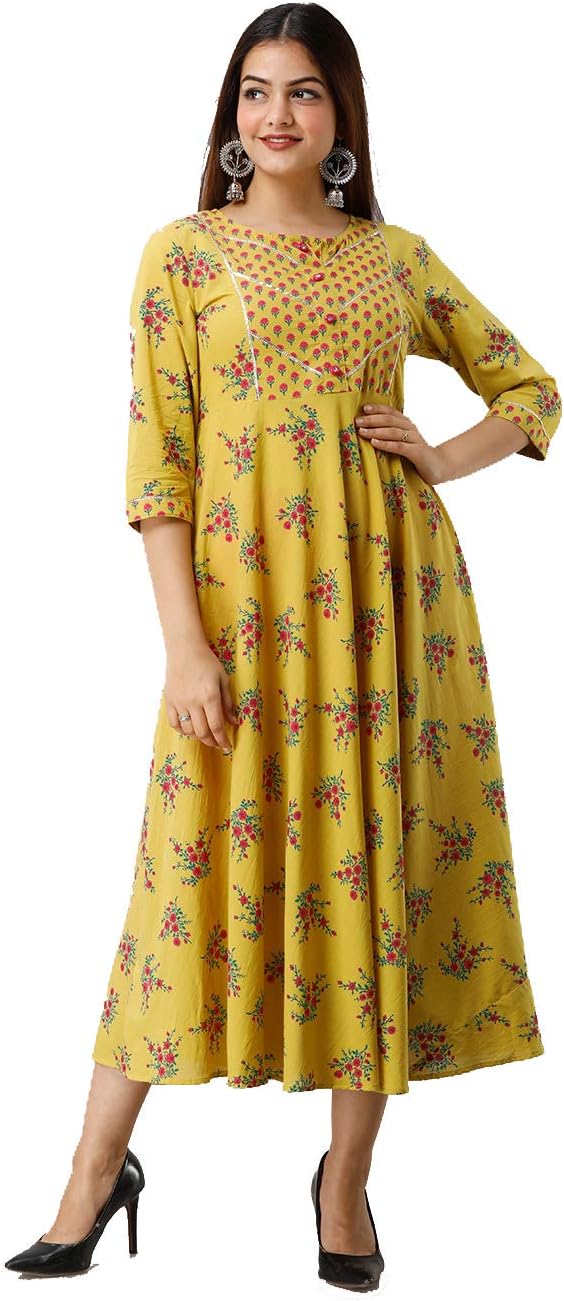 Women Dress Kurti Bollywood Designer Printed Anarkali Suit Kurta Ready to Wear