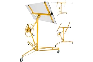 MOCHALIGHT Drywall Lift 11FT Heavy Duty, 150lb Capacity Sheetrock Hoist with Telescopic Arm & Locking Wheels, Steel Panel Lifter for Ceiling Installation, One-Person Drywall Tool for Construction, Remodeling