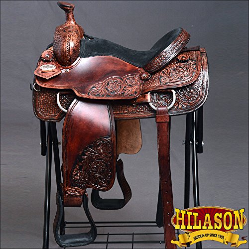 HILASON 15 in Western Horse Ranch Roping Saddle Cowboy Leather Saddle