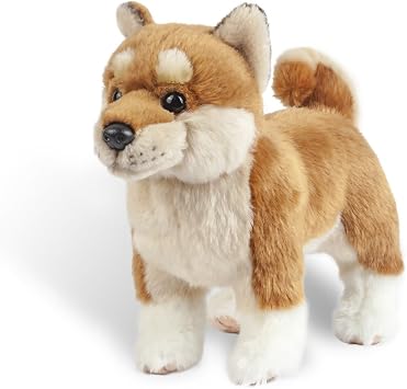 Burytony 11 Shiba Inu Doll Stuffed Animal Stand Up Shiba Dog Plush Toy Light Brown