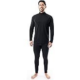 Fruit of the Loom mens Sueded Jersey Mock Neck Thermal Underwear Base Layer Set